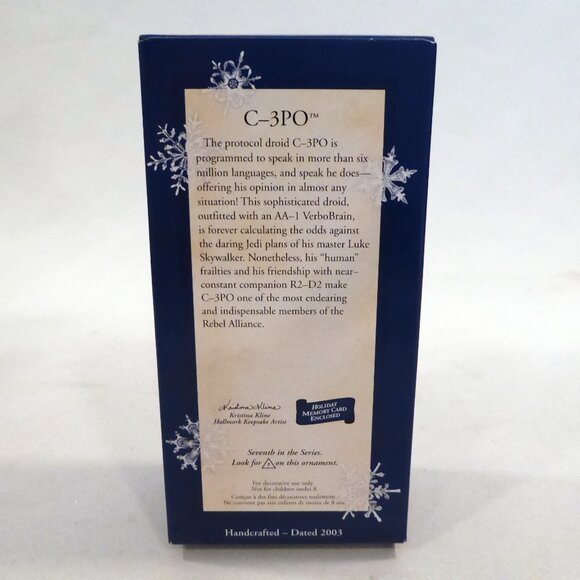NEW 2003 HALLMARK STAR WARS C-3PO DROID HOLIDAY CHRISTMAS ORNAMENT - Picture 4 of 12